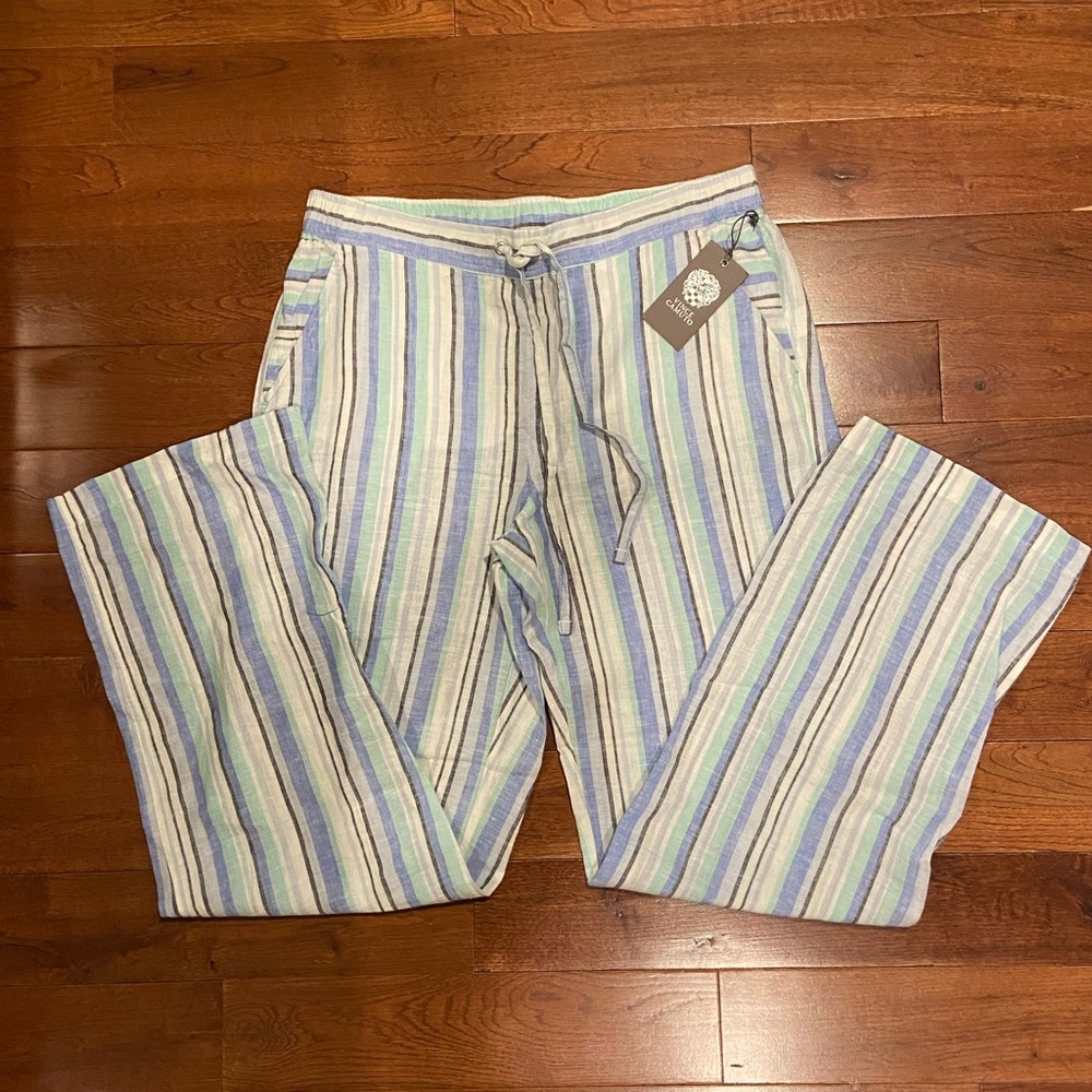 Vince Camuto Summer Casual Blue Green Palazzo Pants VINTAGE